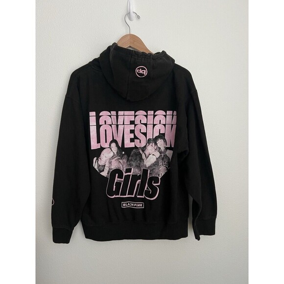 BlackPink Embroidered Pink Lovesick Group Photo K-Pop Hoodie Unisex L Official - Picture 1 of 9